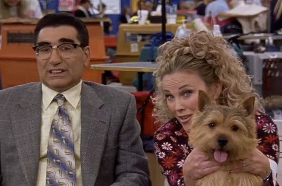 Levy and O'Hara in Best in Show and A Mighty Wind