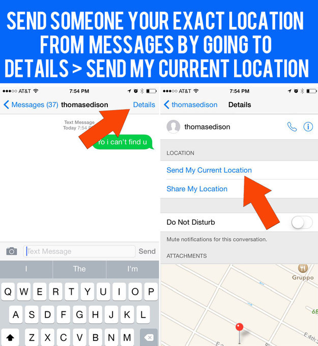 Quickly send another iMessage user your exact location.