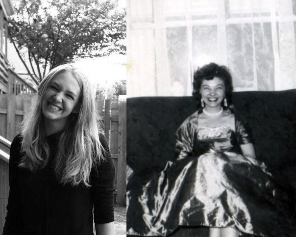 "Me on the left and my grandmom on the right, when we were both teenagers." — ashaw814