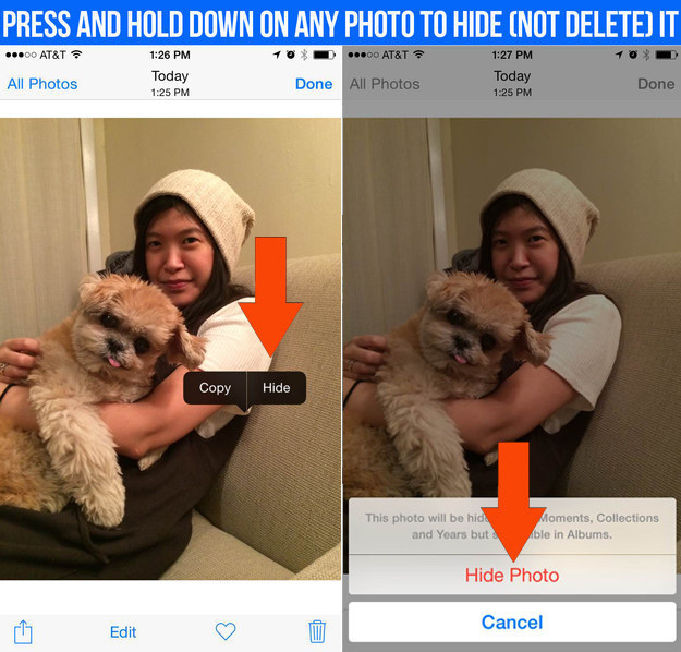 You can now hide photos to keep them from showing up in your photo stream.