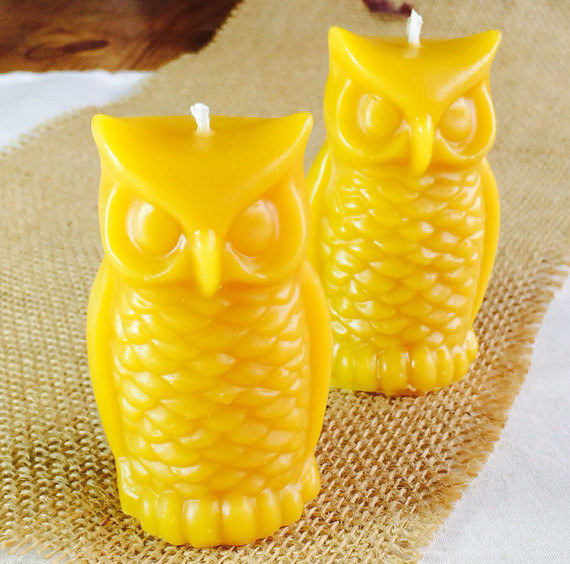 Pair of Owl Beeswax Candles, $9.00
