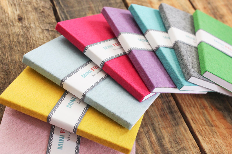 Mini Colorful Felt Covered Journal, $4.50 Each