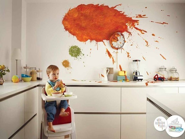 For toddlers, thought bubbles are mess bubbles. So simple and so true. Huggies Wipes are the answer.
