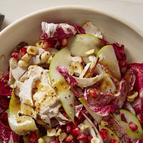 Lunch: Radicchio Salad with Turkey, Pear, and Pomegranate