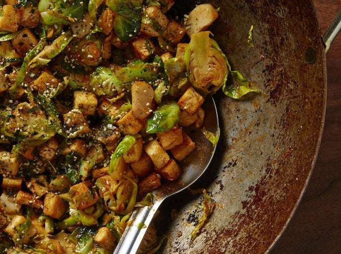 Dinner: Brussels Sprouts and Tofu Stir-Fry