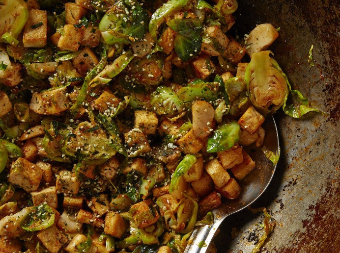 Dinner: Brussels Sprouts and Tofu Stir-Fry
