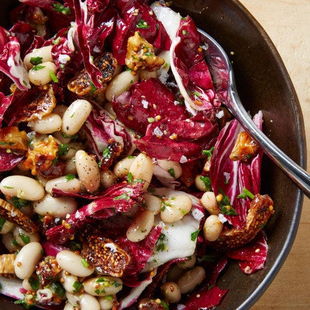 Lunch: Radicchio Salad with Beans, Figs, and Walnuts