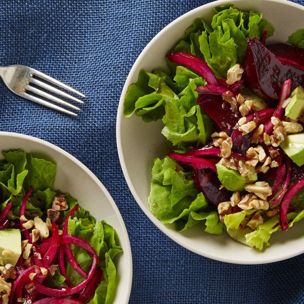 Dinner: Beet and Escarole Salad with Avocado and Walnuts