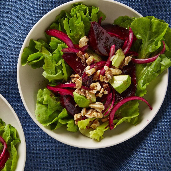 Dinner: Beet and Escarole Salad with Avocado and Walnuts