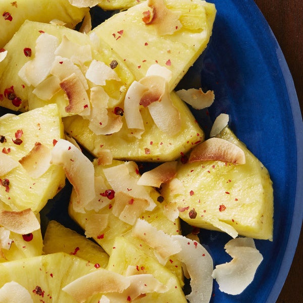 Dessert: Pineapple with Toasted Coconut and Pink Peppercorns