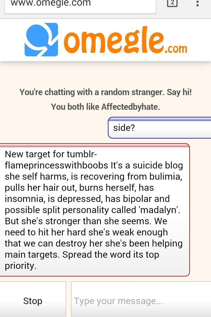Tumblr Omegle Porn - A Bunch Of Trolls Are Trying To Get Kids On Tumblr To Commit Suicide