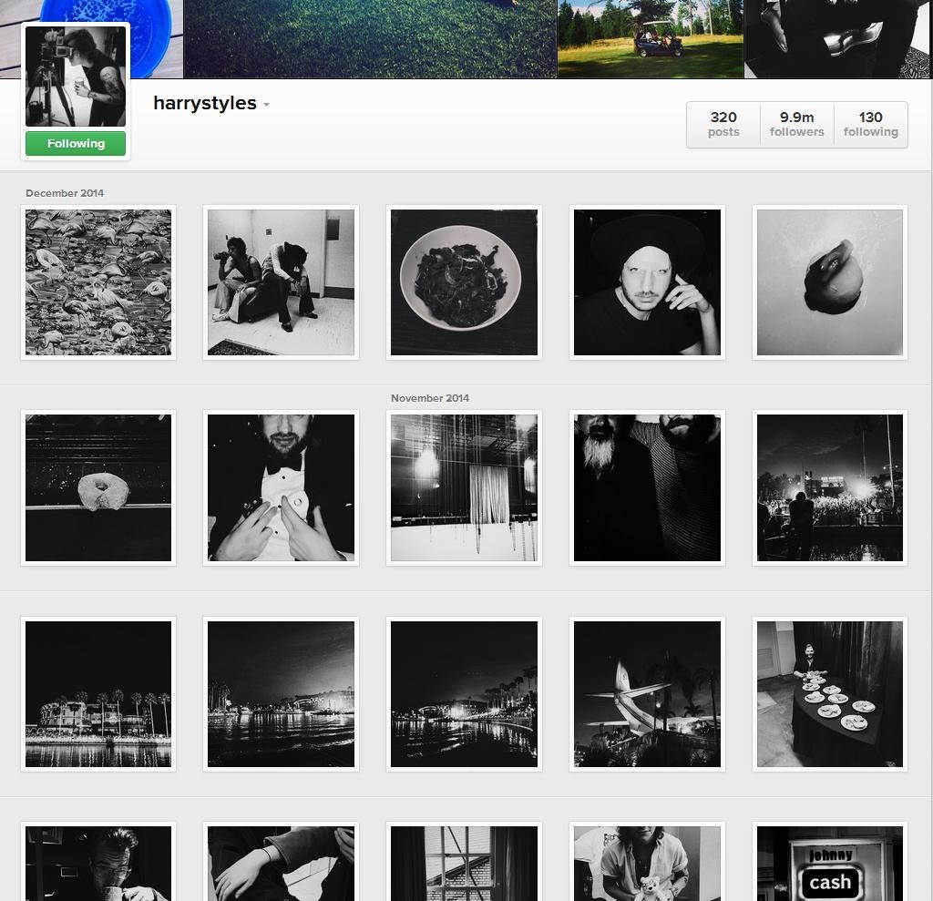 However, Harry recently seems to be the most ambiguous in his instagram, specifically with black and white photos emerging like the plague.