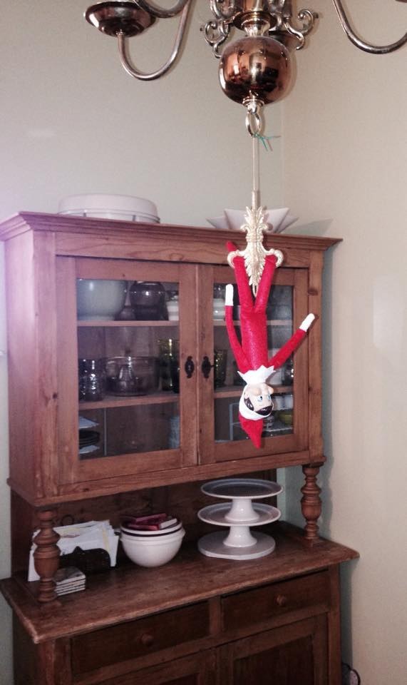 #elfontheshelf wants to swing from the chandelier...chande-li.....eeer! #holdingonfordearlife #sia