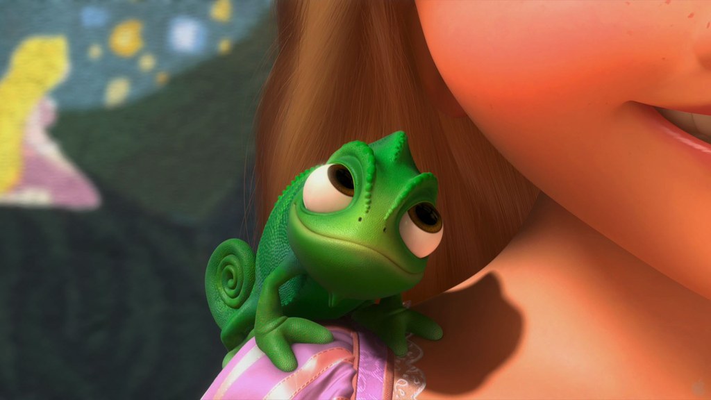 Artists settled on green because it looked best with Rapunzel's hair. Pascal also was almost a squirrel!