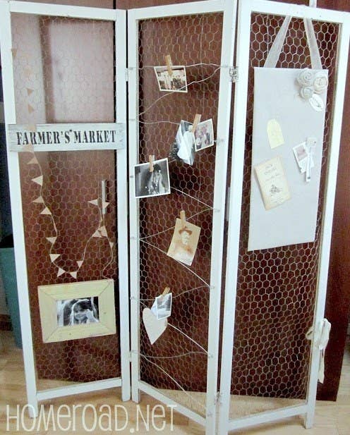 Get the full tutorial on how to create this awesome chicken wire screen here.