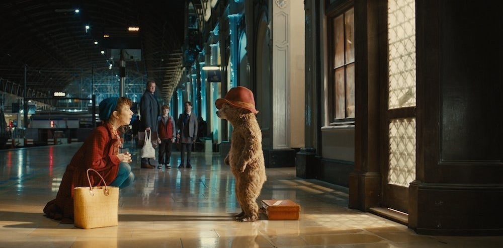 Mary Brown (Sally Hawkins) and Paddington (voiced by Ben Whishaw) in Paddington.