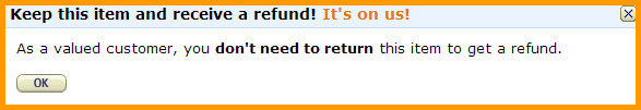 No Returns or refunds ever перевод на русский. No need to Return, direct refund to you.