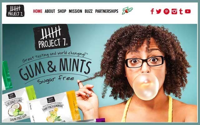 Project 7 sells gum, snacks, bottled water and clothing. For each product purchased they make a corresponding donations for things like fruit trees, meals, digging wells, and providing education. Products are available in many retail stores, as well as on their website.