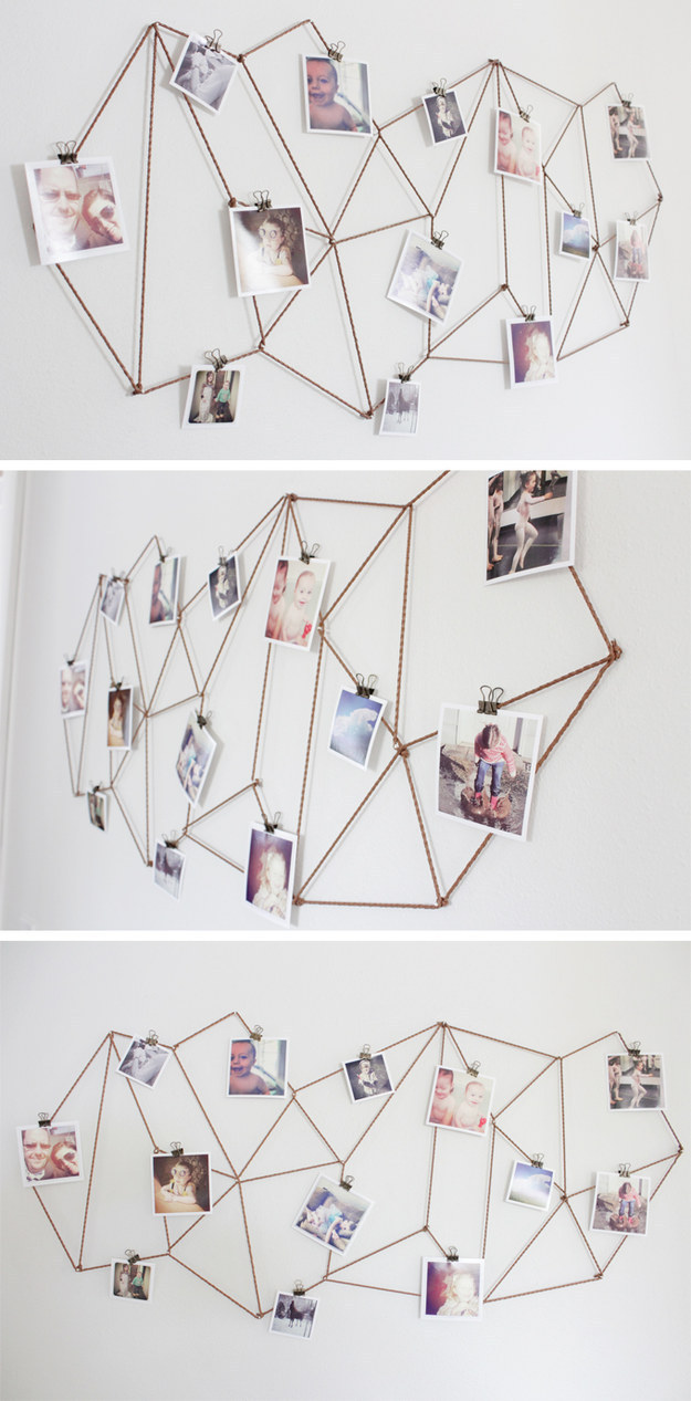 Use twine to create this modern geometric display.