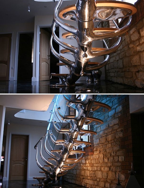 An art installation and a staircase - this is a serious case of two birds one stone.