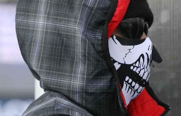 Yep, that’s a skeleton mask.
