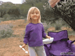 And this kid just misjudged her chair's location. Badly.