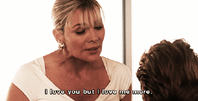 So, I'm not saying love or 'true' love doesn't exist. I'm just saying that the real world is not relatable to that. Relationships takes work. It doesn't come with ease and it sure as hell doesn't come over night. I think I will agree with Samantha on this one. You have to look out for you most of all. Love is part of life and so is loss and you shouldn't let either take control of who you are.