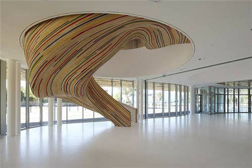 Wood grain stairs