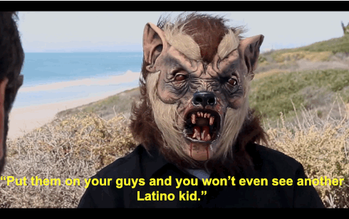 Madrigal convinced Jim Gilchrist, the founder of the Minuteman, a militia group active on the border, to put on a chupacabra mask as a tool to scare immigrant children.