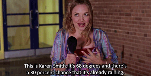 Whenever it's raining.