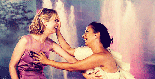 "Letting the bridesmaids pick out their own dresses is a decision I'm still very happy I made. They looked wonderful and there was no stress or grumbling over budgets. We made a lot of wedding party decisions based on that and it's something I think more couples should keep in mind. No one needs a flask or another pair of earrings — cover half the cost of their hair or tux instead!" —Submitted by Kelsea Tooley (via Facebook)