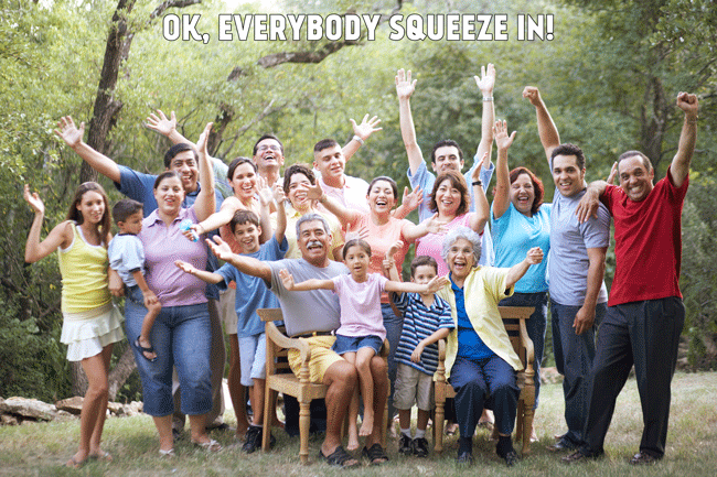 The pageantry of the family picture is an event itself. The poses, the commentary, and the joking are all parts of the equation for a perfect family picture.