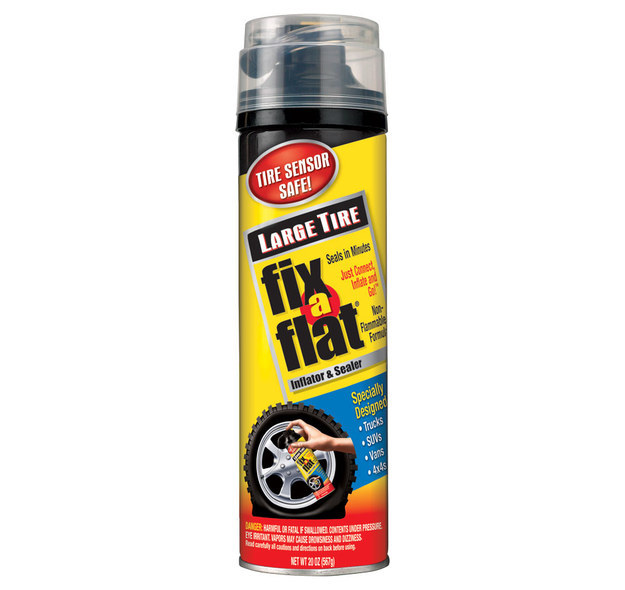 Seal a flat tire quickly with a can of Fix A Flat.