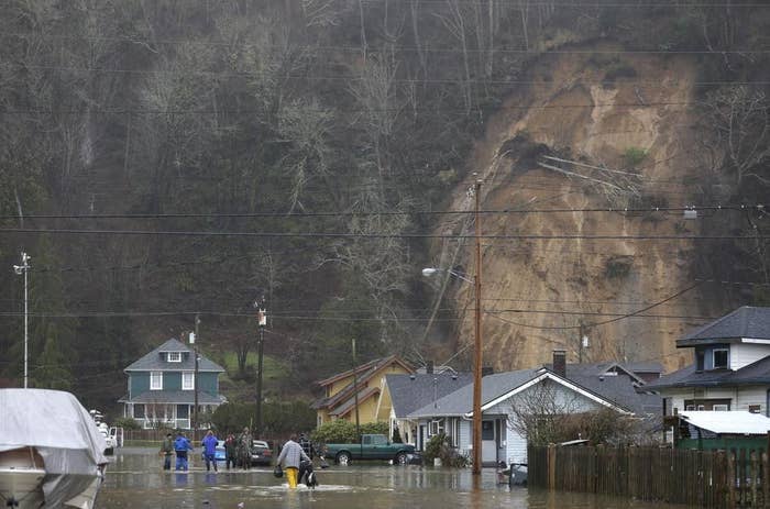 Heavy Rain Causes Flooding And Mudslides In Washington