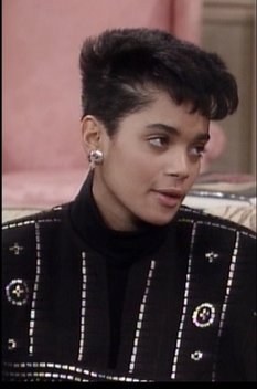 I don't know even know if "bangs" is the appropriate word here. This is more like a botched pompadour/reverse mullet hybrid. If Denise Huxtable can't even pull it off, then you know its unacceptable.