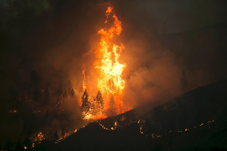 The Elk Complex Fire in the Boise National Forest near Pine, ID began on Aug. 08, 2013 by lightning and consumed approximately 98,413 acres