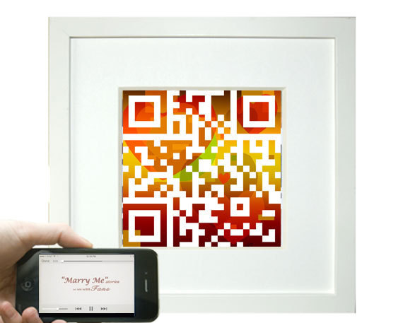 Art Print QR Code: Plays Train's "Marry Me" song when code is scanned