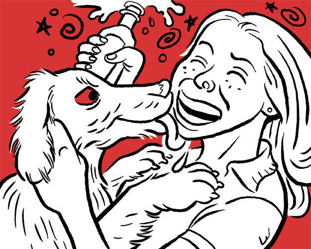 Dog Ate Face Drunk Lady