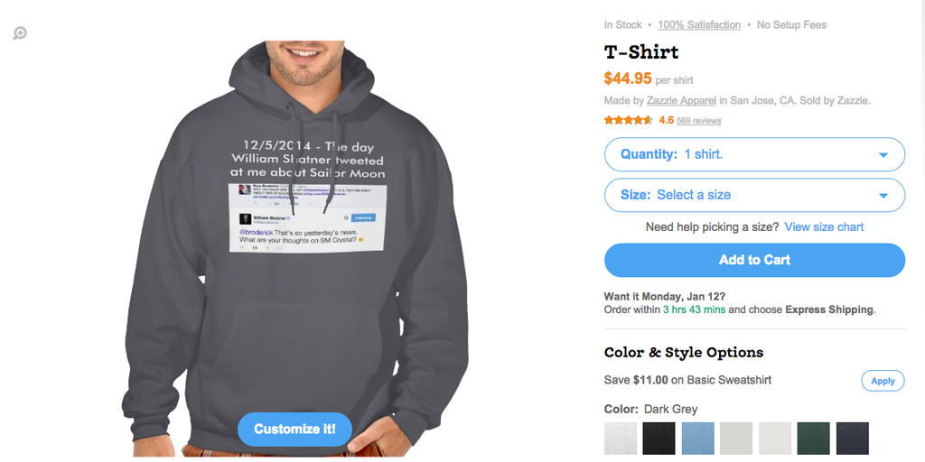 My Bizarre Quest To Make A Hoodie Out Of My Tweets With William Shatner ...