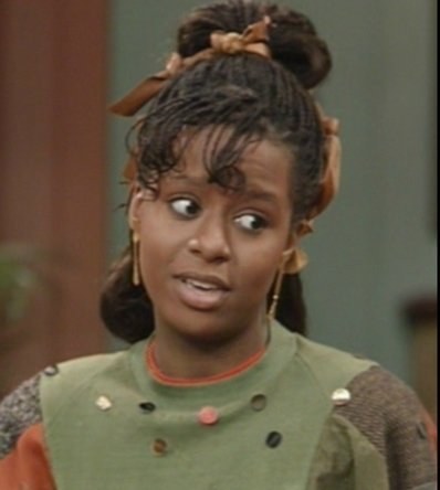 Vanessa Huxtable has had many unbeweavable hairstyles throughout the Cosby era. Fortunately her hideous outfits & accessories usually soften the blow-out.