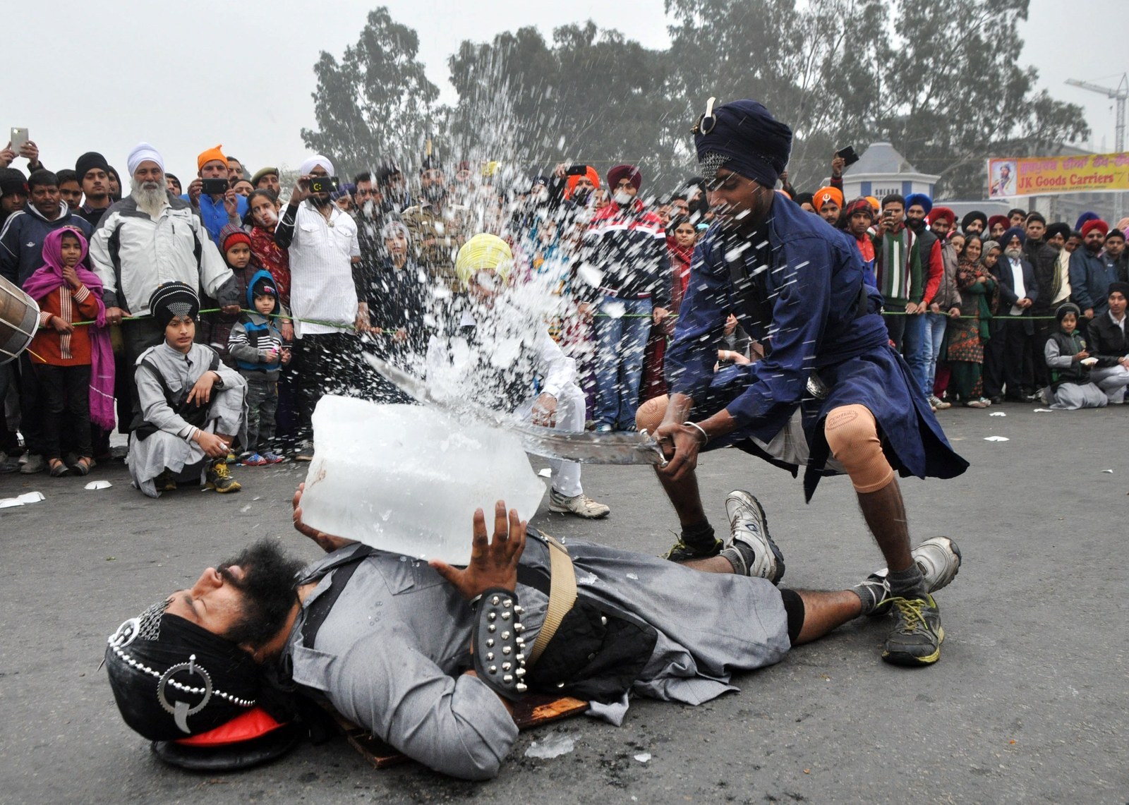 Indian Sikh devotees perform Gatka (traditional Sikh martial arts) during Nagar Kirtan, a religious procession held to mark the birth anniversary of the tenth Sikh Master Guru Gobind Singh in Jammu, Jan. 5.
