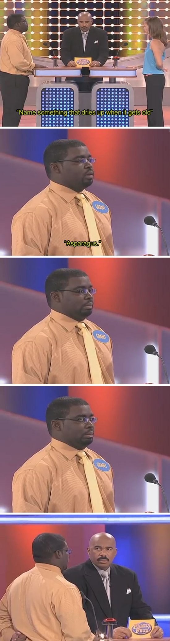 The moment when even the contestant knew he had failed.