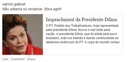 Você pode ter visto nos últimos dias nas redes sociais alguma postagem como essa, pedindo o impeachment da presidente Dilma Rousseff.