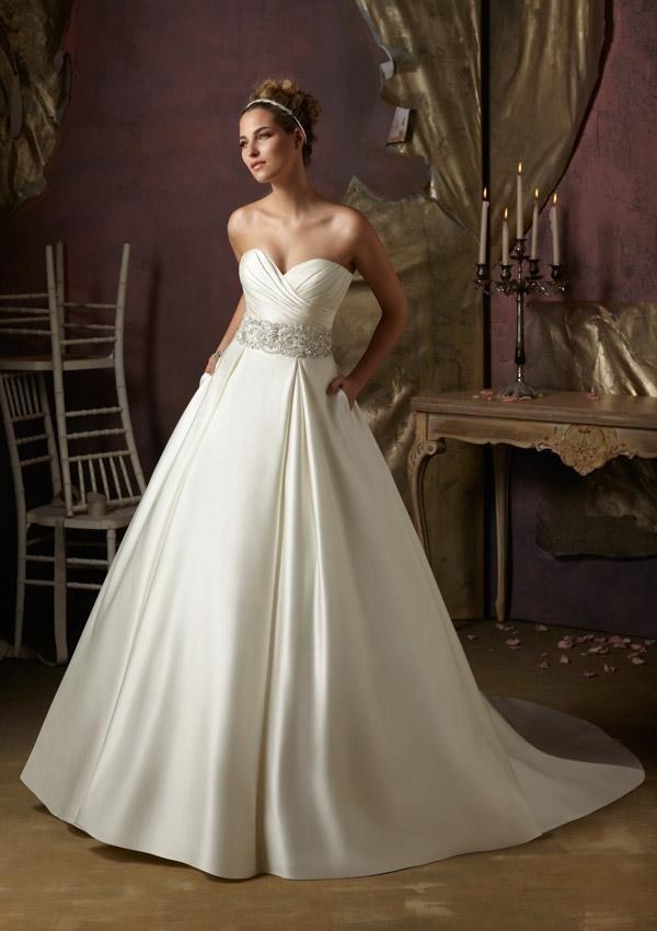 custom made empire waist duchess satin gown