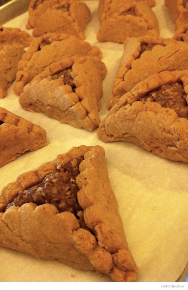 For your gluten-free guests (or self!) make these pecan pie hamantaschen.