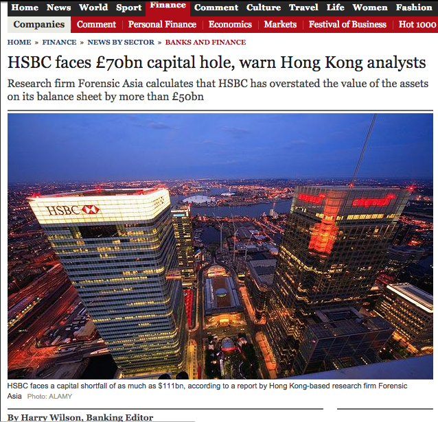 This Is The Critical Hsbc Story Deleted From The Daily Telegraph Website 9131