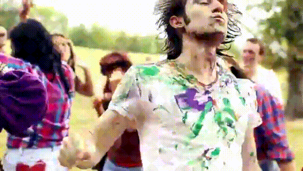 Getting pelted with paint is so much fun. Honest.