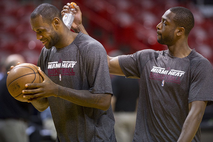 Just look at them. Don't they look like they love hanging out with one another? It doesn't hurt that these two helped drive the Miami Heat offense to win the NBA Finals.