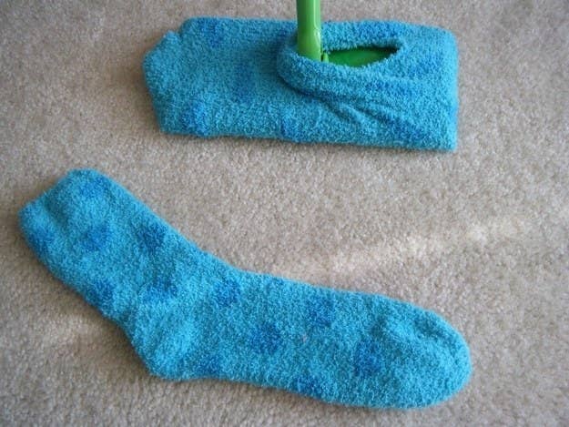 You know those sickeningly cozy socks that make you feel like a baby? Well, put those things on. Walk around your house. Take them off. You just dusted your apartment by simply having feet.