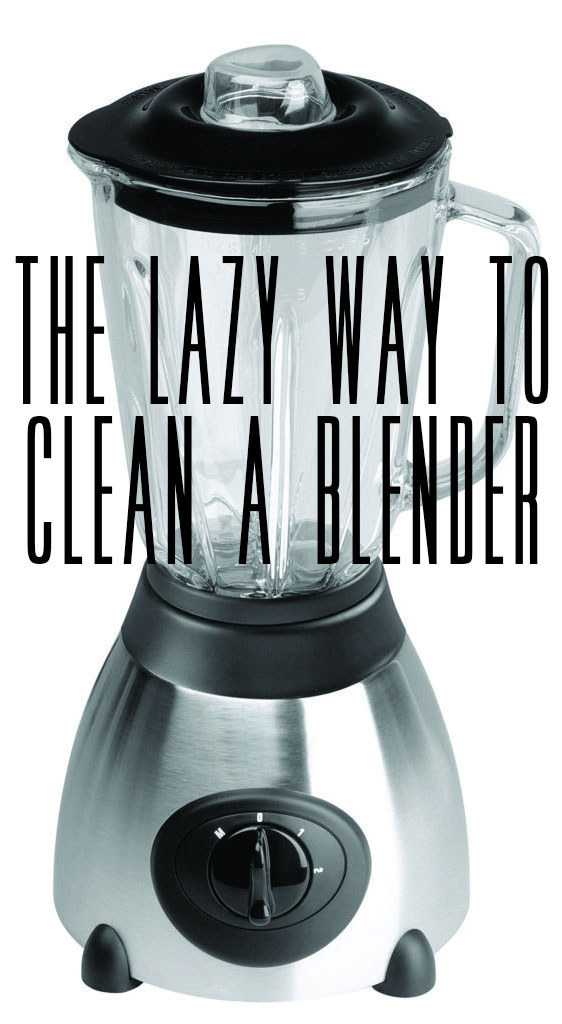Blend soap and water to clean a blender.